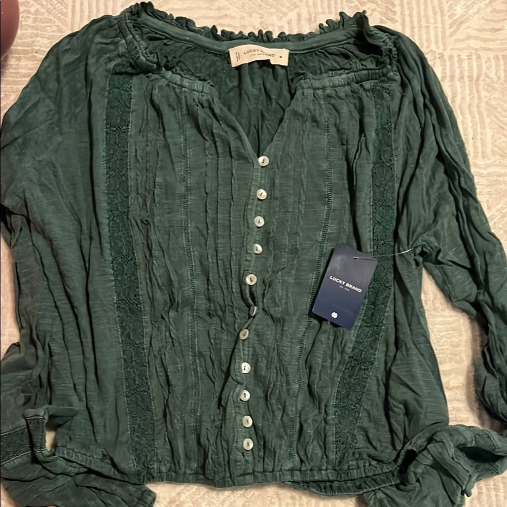 Lucky Brand Women's Green Top